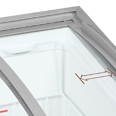 Congélateur bahut 85L avec 2 couvercles coulissants incurvés et vitrés