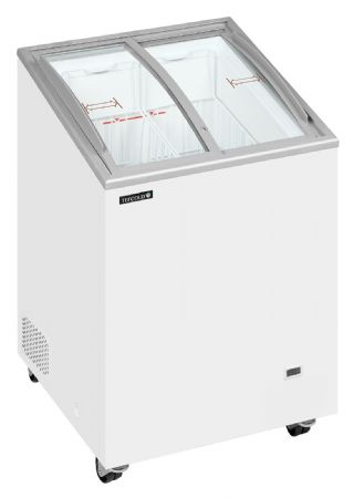 Congélateur bahut de glacier vitré 2 couvercles coulissants incurvés - Tefcold - IC102SCEB
