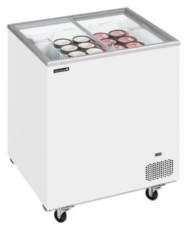 Congélateur bahut de glacier vitré 2 couvercles coulissants plats - Tefcold - IC202SC