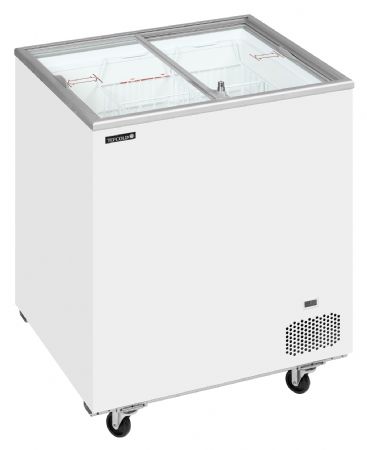 Congélateur bahut de glacier vitré 2 couvercles coulissants plats - Tefcold - IC202SC
