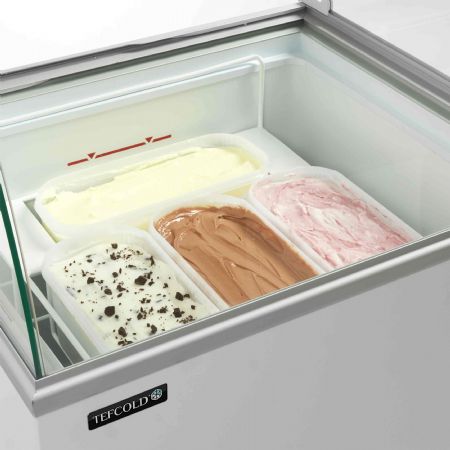 Congélateur de crème glacée couvercles coulissants plats et dessus vitré - Tefcold - IC202SC-SO