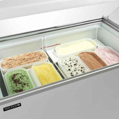 Congélateur de crème glacée couvercle incliné plage -24 à -14 °C - Tefcold - IC302SCE-SO