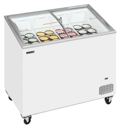 Congélateur bahut de glacier vitré blanc 230 L -24 à -14 °C - Tefcold - IC302SCEB