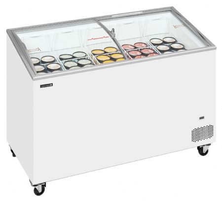Congélateur bahut de glacier vitré blanc 310 L -24 à -14 °C - Tefcold - IC402SCEB