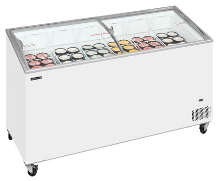 Congélateur bahut de glacier vitré blanc 398 L -24 à -14 °C - Tefcold - IC502SCEB