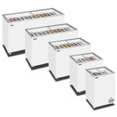 Conglateur bahus blanc vitr lisse coulissante 486 L -14/-24 C - 1750x630x892 mm