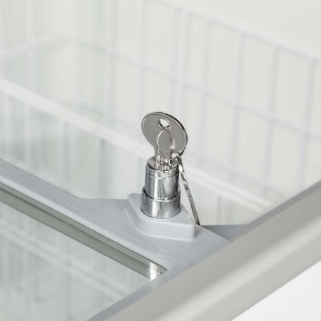 Congélateur bahut de glacier vitré 2 couvercles coulissants plats - Tefcold - IC552SC