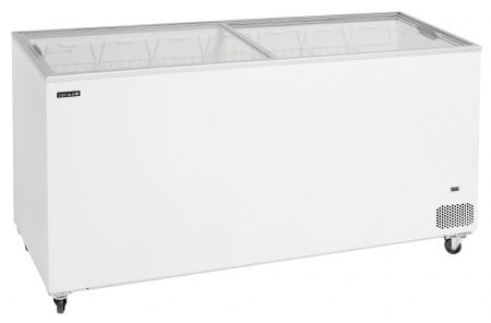 Congélateur bahut de glacier vitré 2 couvercles coulissants plats - Tefcold - IC552SC