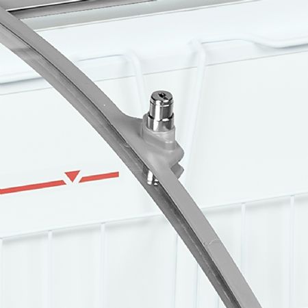 Congélateur coffre capacité 481L à 2 couvercles coulissants vitrés incurvés