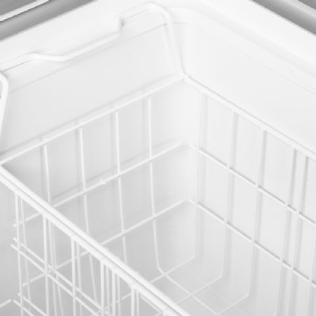 Congélateur bahut 560L avec 2 couvercles coulissants vitrés et plats