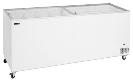 Congélateur bahut de glacier vitré 2 couvercles coulissants plats - Tefcold - IC702SC