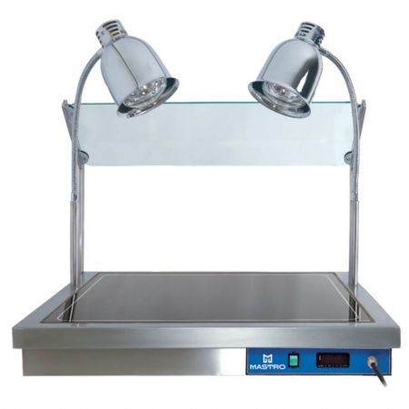 Lampe chauffante avec verre frontal, 3 x GN 1/1 avec 2 lampes halogènes - Virtus - ICA0010
