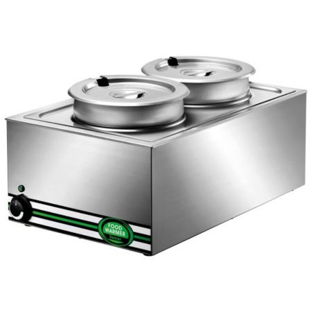 Chauffe-repas à bain-marie 2 x 8 litres de +30°C à +90°C - Virtus - ICC0005