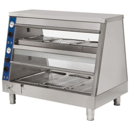 Chauffe-repas à bain-marie avec 2 niveaux, 3x GN 1/1 + 3x GN 2/3 - Virtus - ICE0011
