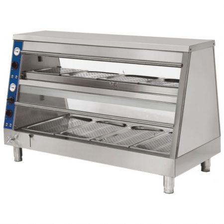 Chauffe-repas à bain-marie avec 2 niveaux, 4x GN 1/1 + 4x GN 2/3 - Virtus - ICE0012