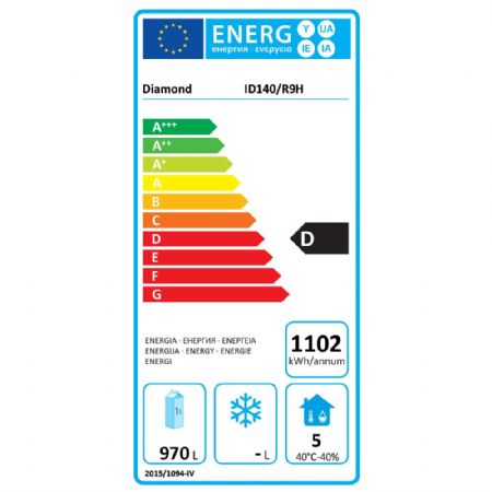 Armoire réfrigérateur positive professionnelle ventilé 1400 L 2 portes pleines GN 2/1 sur roues - Diamond Promo - ID140/R9H