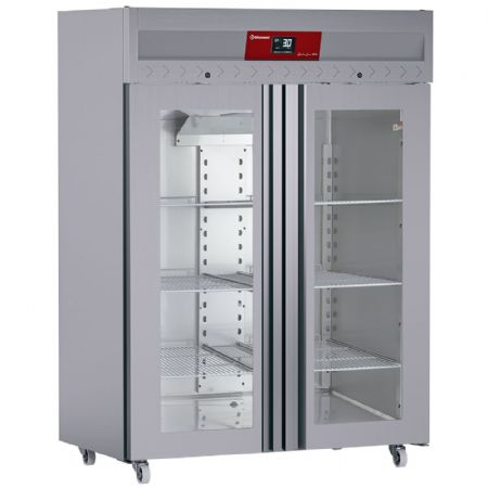 Armoire réfrigérée ventilée 1400 L 2 portes vitrées GN 2/1 sur roues - Diamond - ID140/R9H-G