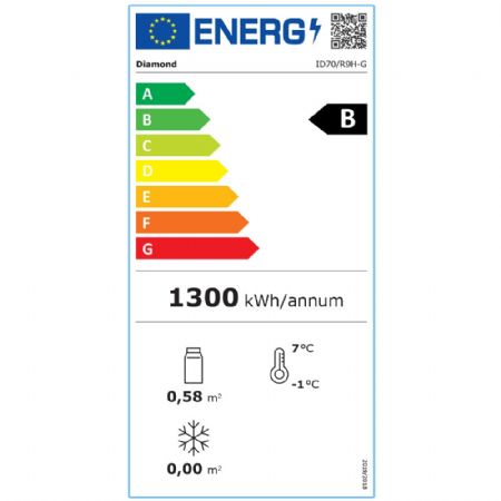 Armoire réfrigérée ventilée 1 porte vitrée 700 L sur roues - Diamond - ID70/R9H-G