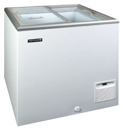 Congélateur bahut couvercle vitré de crème glacée 2 couvercles coulissants - Tefcold - IDA200-W1