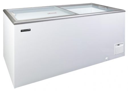 Congélateur bahut couvercle vitré de crème glacée 2 couvercles coulissants - Tefcold - IDA500-W1
