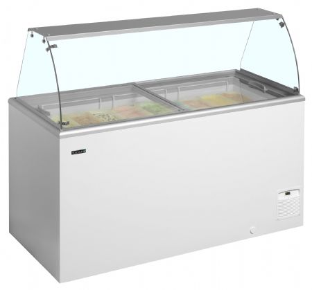 Vitrine glacier négative capacité 12 bacs de 5 L -23 à -16 °C 1544 mm - Tefcold - IDA500-W1+