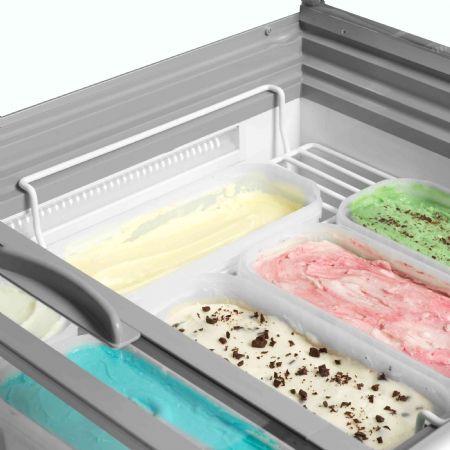 Vitrine glacier négative capacité 12 bacs de 5 L -23 à -16 °C 1544 mm - Tefcold - IDA500-W1+