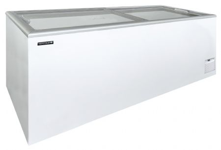 Congélateur bahut couvercle vitré de crème glacée 2 couvercles coulissants - Tefcold - IDA600-W1