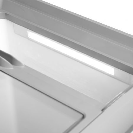 Congélateur coffre avec panneaux vitrés bombés coulissants plage de température -30/-10°C