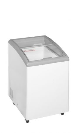 Congélateur coffre avec panneaux vitrés bombés coulissants plage de température -30/-10°C