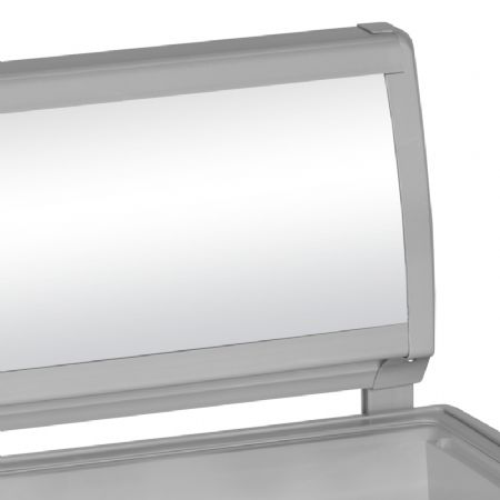 Congélateur bahut 110L avec 2 couvercles coulissants bombés et vitrés