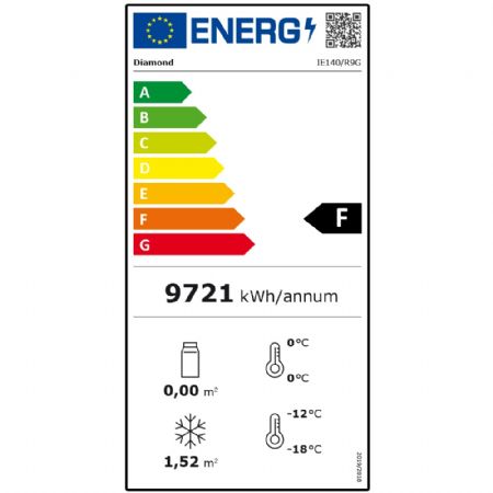 Armoire réfrigérée négative ventilée 1400 L 2 portes vitrées GN 2/1 sur roues - Diamond - IE140/R9G