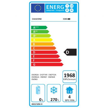 Armoire congélateur professionnelle ventilé 1 porte pleine 400 L - Diamond Promo - IE40-R9