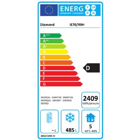 Armoire congélateur professionnelle ventilé 700 L 1 porte pleine GN 2/1 sur roues - Diamond Promo - IE70/R9H