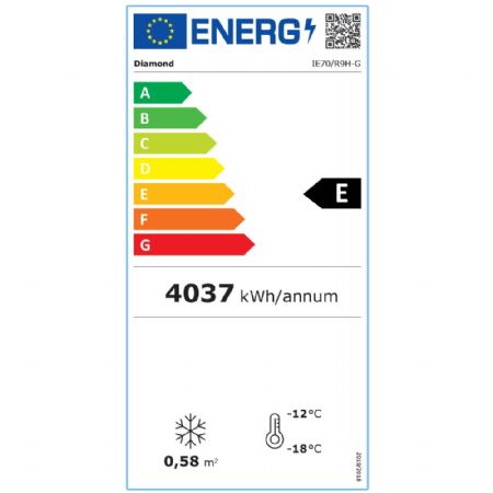 Armoire réfrigérée négative ventilée 700 L 1 porte vitrée GN 2/1 sur roues - Diamond - IE70/R9H-G