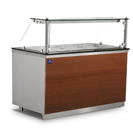 Vitrine chaude vitre verticale, 5x GN 1/1, plan de travail granit noire, 2000x880x850 mm, positive, 3 kW - Virtus - IEA0026