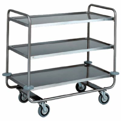 Chariot de service en inox 3 plateaux 600 x 1100 x 1000 mm