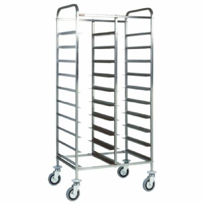Chariot inox pour bacs GN avec 20 x GN 1/1 h d’insertion 120 mm Chariot inox pour bacs GN avec 20 x GN 1/1 h d’insertion 120 mm