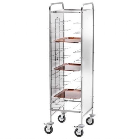 Chariot Porte assiette avec panneaux latéraux, 10x 530x600 mm, hauteur 125 mm - Virtus - IFA0037