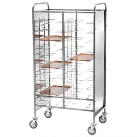 Chariot Porte assiette panneaux latéraux pour plaques GN 20x 530x600 mm, hauteur 125 mm - Virtus - IFA0038