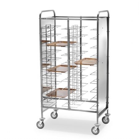 Chariot pour plateaux GN avec panneaux lateraux - 20x 530x600 mm hauteur 125 mm