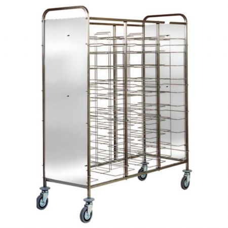 Chariot Porte assiette panneaux latéraux pour plaques GN 30x 530x600 mm, hauteur 125 mm - Virtus - IFA0039