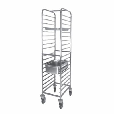 Chariot inox pour bacs GN avec 17 niveaux GN 1/1 Chariot inox pour bacs GN avec 17 niveaux GN 1/1