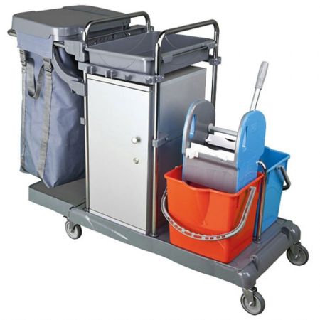 chariot de nettoyage avec porte-sac et armoire - Virtus - IFC0017