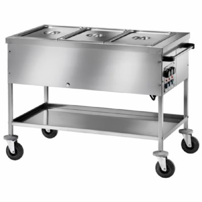 Chariot bain-marie �lectrique 3 niveaux de temp�rature avec 3x GN 1/1 h 150 mm
