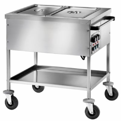 Chariot bain-marie �lectrique 2x GN 1/1 profondeur 150 mm avec 2 zones de temp�rature monophas�