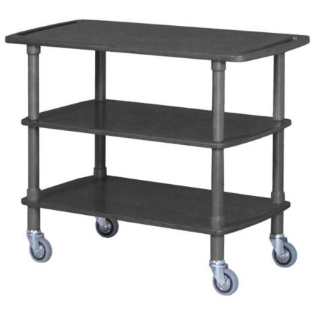 Chariot de Débarrassage en bois avec 3 niveaux noir 1100x400x890 mm - Virtus - IFE0016