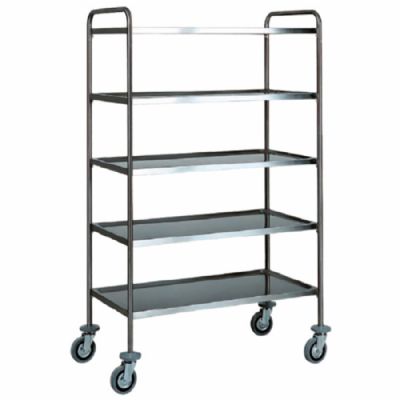 Chariot de desserte inox 5 niveaux 600 x 900 x 1700 mm
