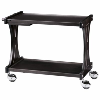 Chariot de desserte bois noir 2 niveaux 550 x 1060 x 850 mm