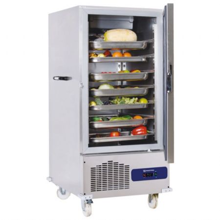 Armoire réfrigérateur positive professionnelle porte-plaques sur roues 12 x GN 2/1 -2/+8 °C - Virtus - IFI0051