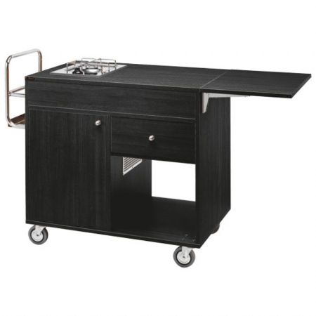 Chariot de Débarrassage flambage avec 2 brûleurs gaz noir 1370x570x910 mm - Virtus - IFK0001